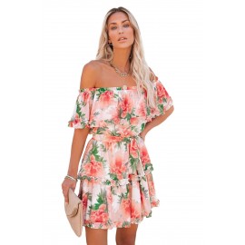 Off The Shoulder Ruffle Floral Dress Off The Shoulder Ruffle Floral Dress